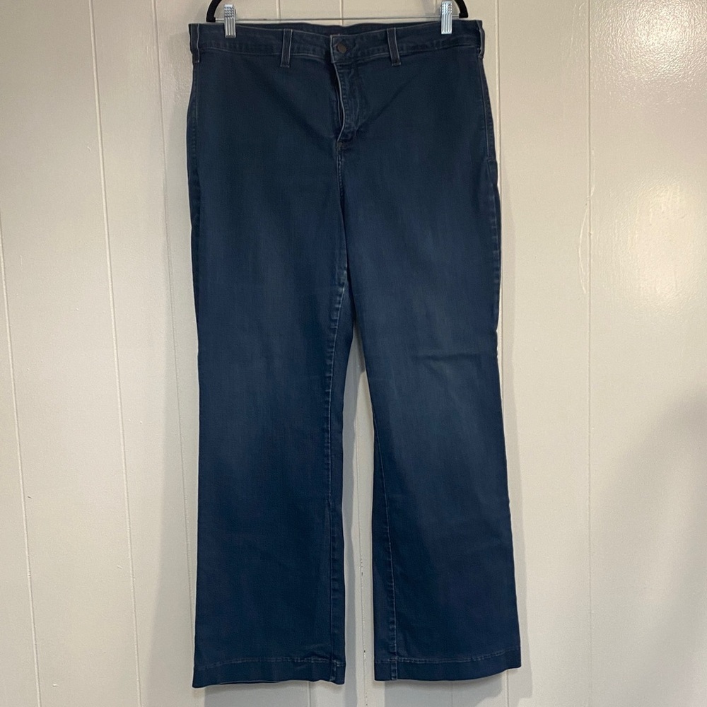 NYDJ Addison Wide Leg Jeans | Dark Wash Stretch Denim | Size 18W